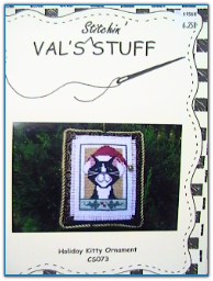 Holiday Kitty Ornament / Val's Stitchin Stuff