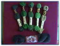 DMC Tapestry Wool Yarn Small Skeins Green