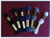 DMC Tapestry Wool Yarn Small Skeins Blues